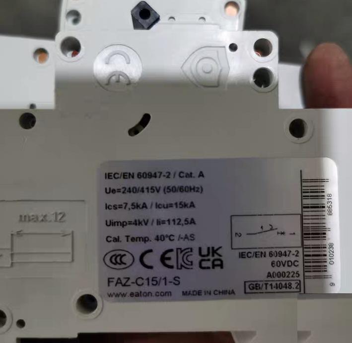 EATON FAZ-C15 1-S 1P 15A 15kA 2
