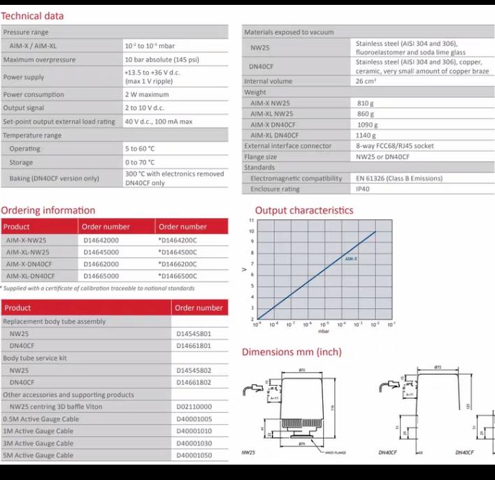 EDWARDS AIM-XL-NW25 D14645000 D14545801