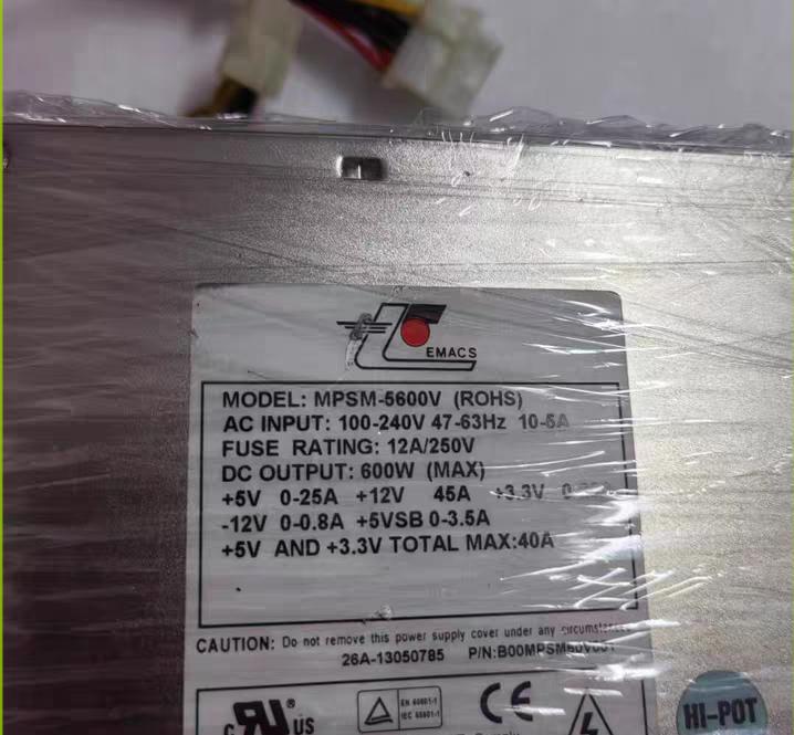 EMACS M5PSM-5600V      600W        100-240V    5V  12V -12V  5VSB