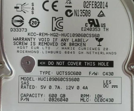 Hot-Plug V6-2S10-600 005049804 600GB