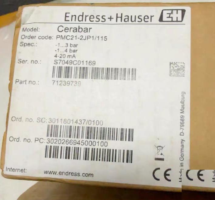 ENdress Hauser PMC21-10K6 0 -100-100m ba r 2 PMC21-1PC4 101 -200-200mbar1 PMC21-2JP1 115 -1-4bar 1