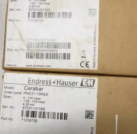 ENdress Hauser PMC21-10K6 0 -100-100m ba r 2 PMC21-1PC4 101 -200-200mbar1 PMC21-2JP1 115 -1-4bar 1