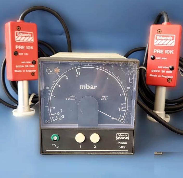 Edwards Pirani 502 PRE10K D02428000 2 3 5 PRM10KCR D02157000 3 7 Voltage 230 VRange s 5 to 10-3 m barFeatures Twin headLength 155 mmWidth 97 mmHeight 97 mmWeight 0 65 kgWill suit PRE10 or PRM10 Heads