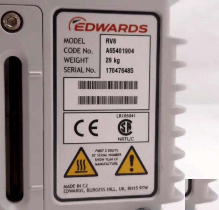 Edwards RV8 A65401904 Vacuum Rotary Vane Pump 2Pa 1Ph 100 200VAC 50 60Hz