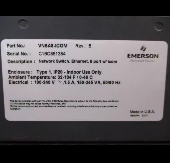 Emerson VNSA8-ICOM 6 8
