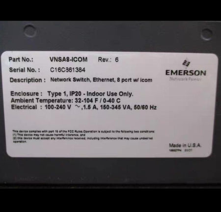 Emerson VNSA8-ICOM 6 8