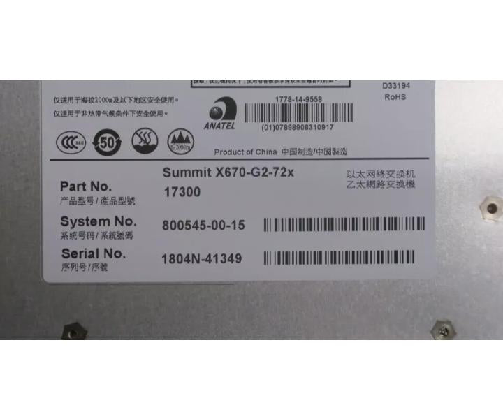 X670-G2-72X 72-Port 10Gb