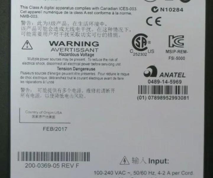 Big-IP F5-BIG-LTM-5250V 5250v