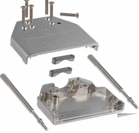 FCI 25 25 Amphenol Communications Solutions 8655MH Series Die Cast Zinc Straight D-Sub Backshell 25 Way Strain ReliefAmphenol FCI 8655MH 25 D-sub 8655MH2511LF