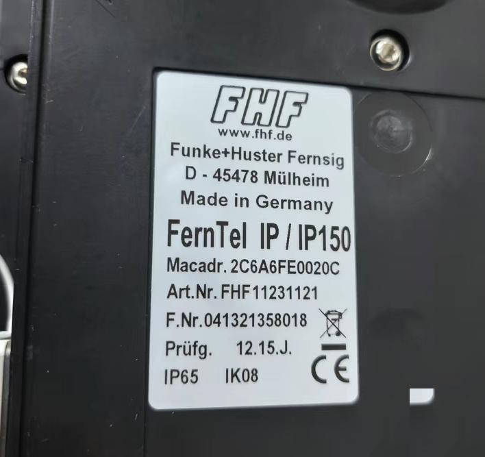 FHF FernTel IP150 LCD 21 IP65 IK08 FHF11231121 CE