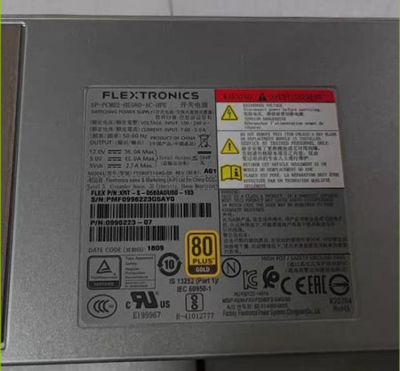 FLEXTRONICS 584W   SP-PCM02-HE580-AC   FS580FS104G-00           100-240V   12V 38A 5V 42A 5Vsb 2 7A