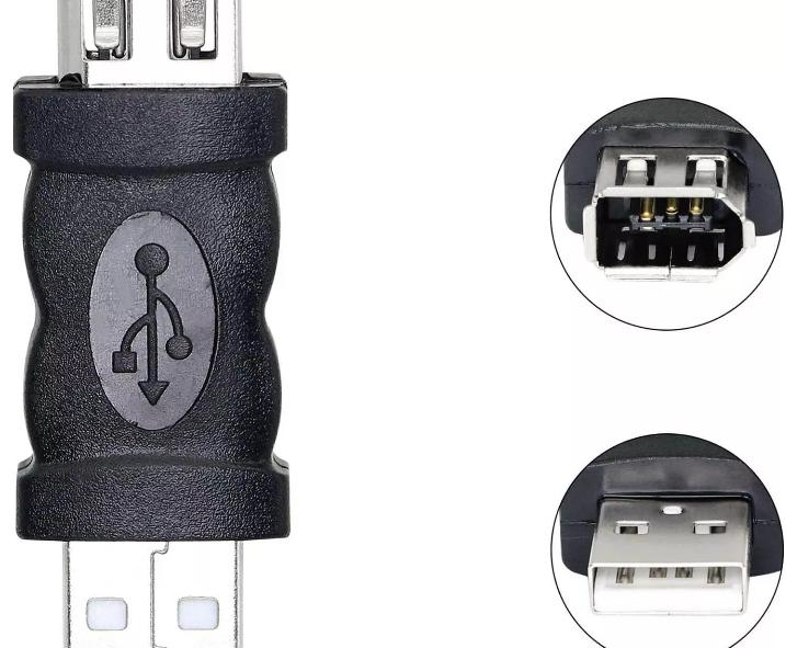 Firewire IEEE 1394 6 Pin 6P Female to USB A Male Printer PDA Adapter Convertor