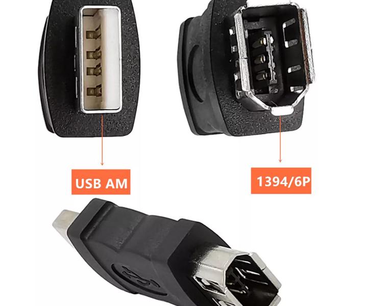 Firewire IEEE 1394 6 Pin 6P Female to USB A Male Printer PDA Adapter Convertor