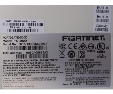 FG-500D 500D 1GbE RJ45 1GbE