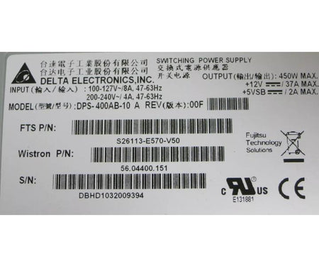 Fujitsu-Siemens S26113-E570-V50 RX200 450w A3C4012110