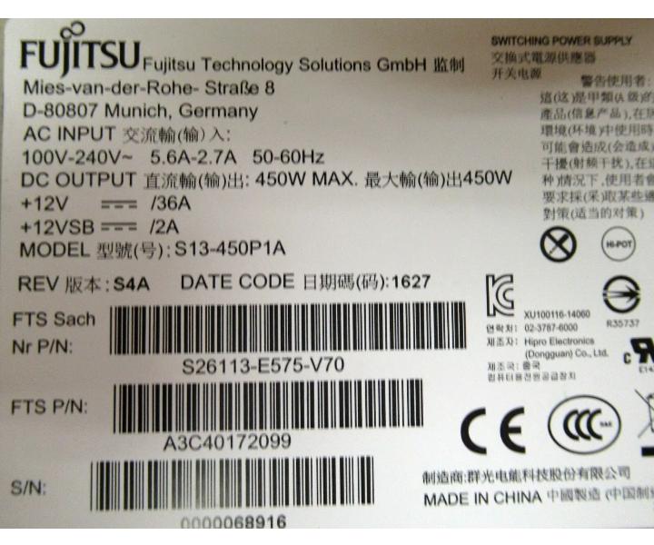 Hot-Plug RX2520 450W A3C40172099