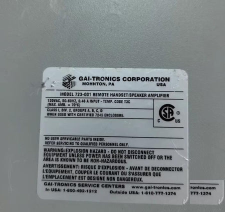 GAI-TRONICS 723-001 120VAC