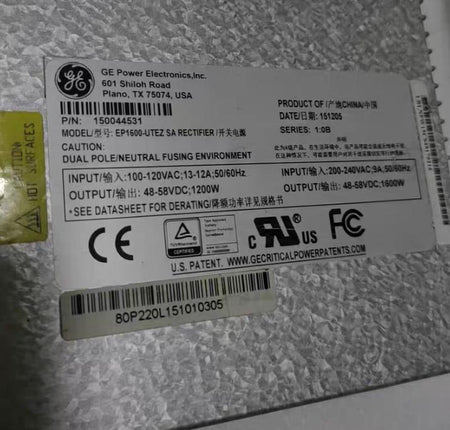 GE  EP1600-UTEZ     PN 150044531   100-120V 200-240V   48-58V 1600W