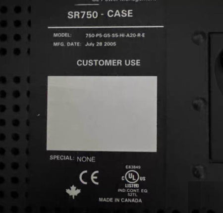 GE Multilin 750-P5-G5-S5-HI-A20-R-E