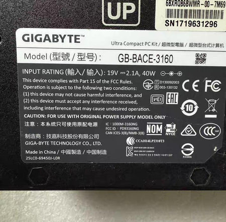 Gigabyte GB-BACE-3160 win7 J3160 NUC