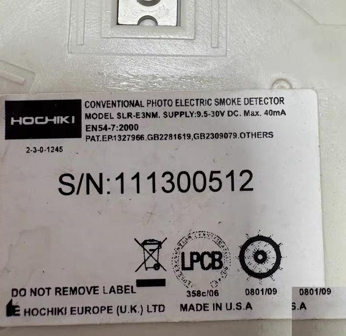 HOCHIKI SLR-E3NM SLR-E3NM 9 5-30V DC 40mA EN54-7 2000
