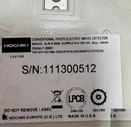 HOCHIKI SLR-E3NM SLR-E3NM 9 5-30V DC 40mA EN54-7 2000