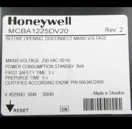 HONEYWELL 87229861880 MCBA1225DV20