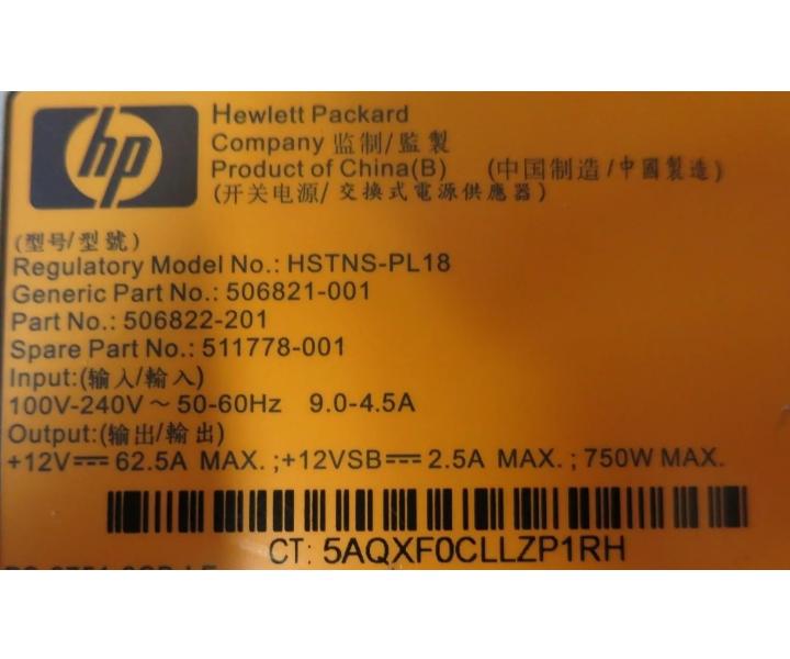 HSTNS-PL18 506821-001 511778-001 750W