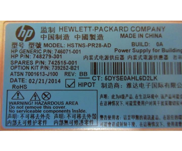 HSTNS-PR28-AD 746071-001 242515-001 DL360 Gen8 460W