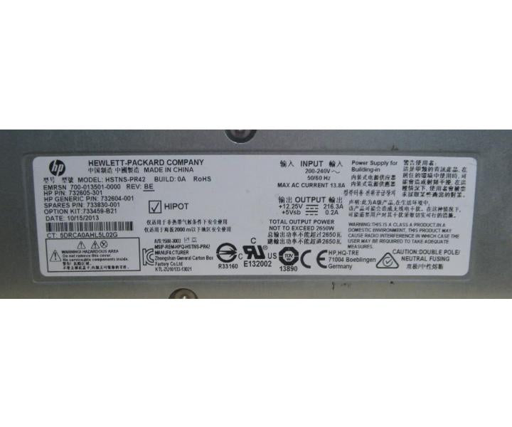 Hot-Plug 733830-001 732605-301 C7000 2650W
