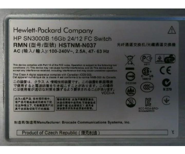 24-Port 12-Port SN3000B 16Gb QW937A