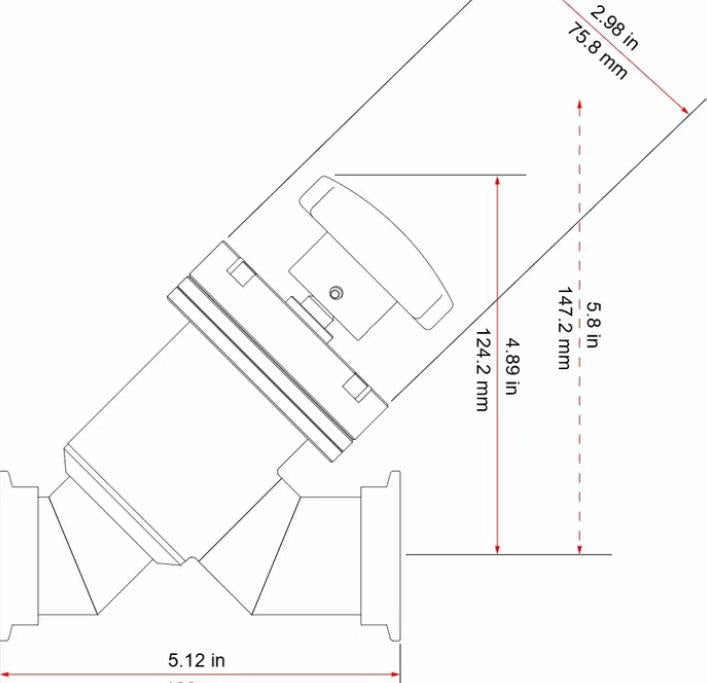 HTC YVB-KF40-M Angle Inline Y lesker SYV0150MVQF