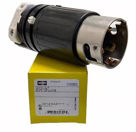HUBBELL CS6364C CS6365C Hubbell Wiring Device-Kellems CS6364C Twist Locking Receptacle 50A 125 250V 3 Pole 4 Wire Nylon Insulgrip Series
