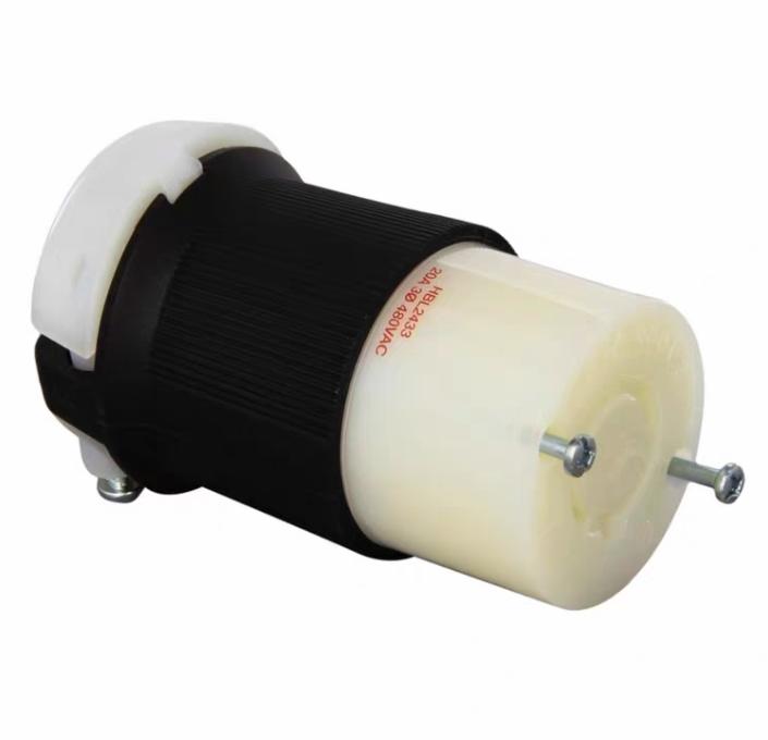 HUBBELL HBL2433 Locking Connector 20 amp 3 Phase 480V L16-20R Black and White