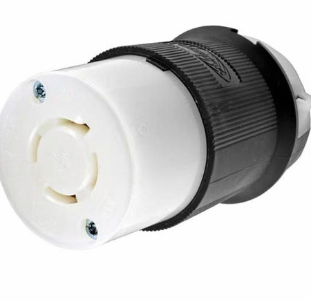 HUBBELL HBL2433 Locking Connector 20 amp 3 Phase 480V L16-20R Black and White