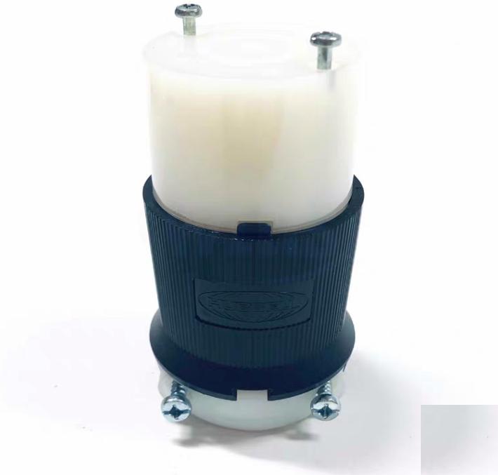 HUBBELL HBL2433 Locking Connector 20 amp 3 Phase 480V L16-20R Black and White