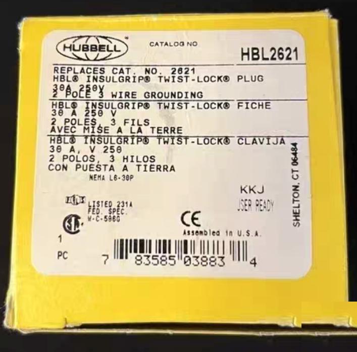 HUBBELL HBL2620 HBL2621 HBL2623 HBL2625 HBL2626 30A 250V XYNEMA L6-30 TWIST-LOCK