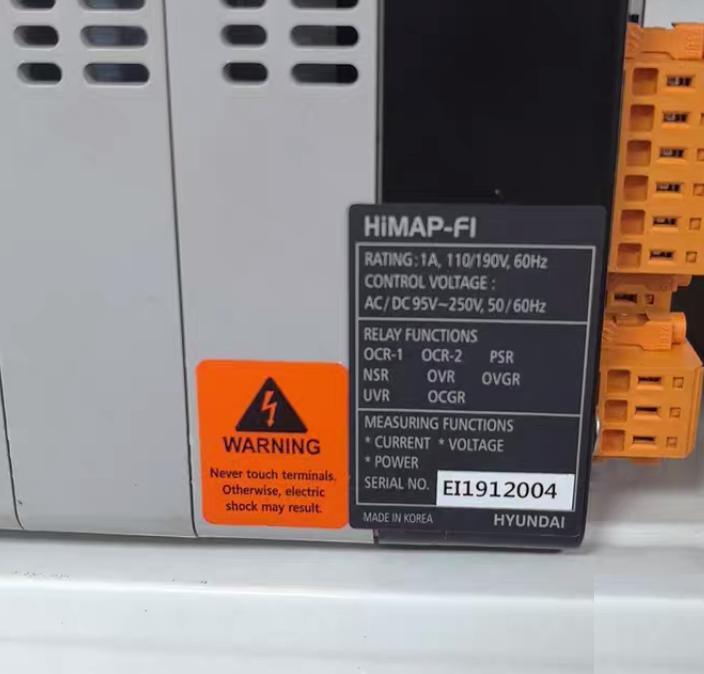 HYUNDAI HIMAP-FI 1A 110 190V 60Hz AC DC 95V 250V 50 60Hz OCR PSR NSR OVR OVGR UVR SGR