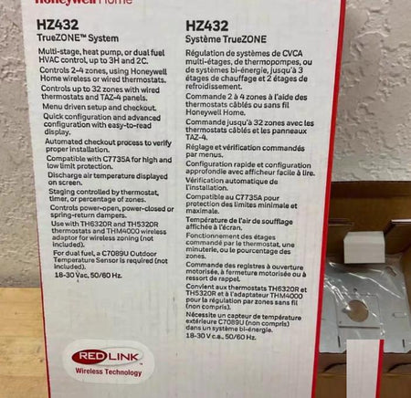Honeywell HZ432K Truezone H432 AT140A1042 C7735A1000