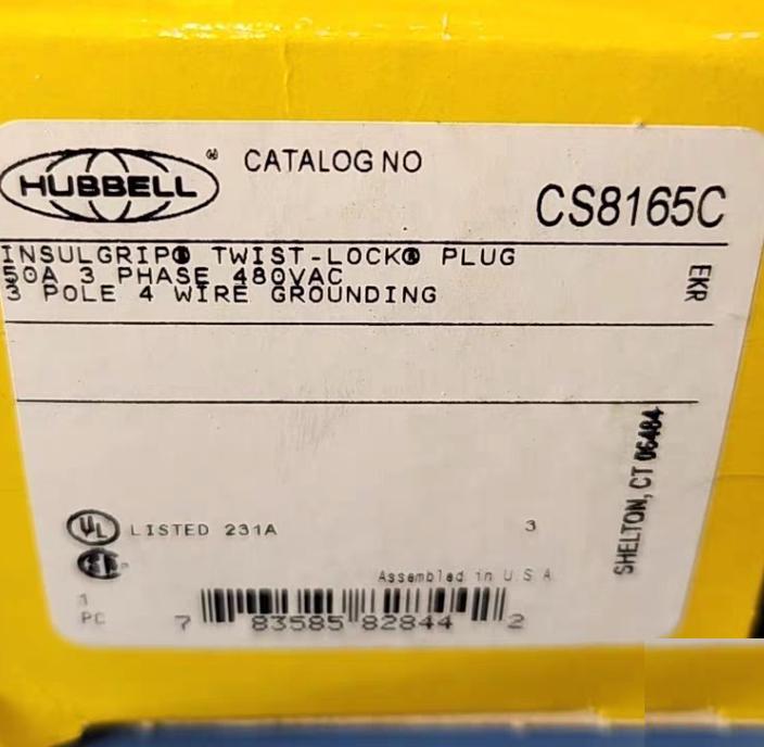 Hubbell CS8164C CS8165C Twist-lock Plug 50A 3 Phase 480V CS8164C 3 1300RMB CS8165C 10 1086RMB