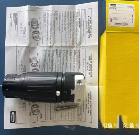 Hubbell CS8264C CS8265C 8264 8 8265 2 CS8265C 1100RMBCS8264C 1140RMB Locking Devices Twist-Lock® Industrial Female Connector Body 50A 250V 2-Pole 3-Wire Grounding Non-NEMA Screw Terminal Black and White