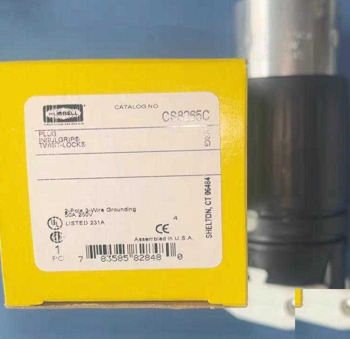 Hubbell CS8264C CS8265C 8264 8 8265 2 CS8265C 1100RMBCS8264C 1140RMB Locking Devices Twist-Lock® Industrial Female Connector Body 50A 250V 2-Pole 3-Wire Grounding Non-NEMA Screw Terminal Black and White
