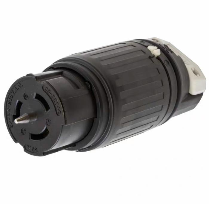 Hubbell CS8264C CS8265C 8264 8 8265 2 CS8265C 1100RMBCS8264C 1140RMB Locking Devices Twist-Lock® Industrial Female Connector Body 50A 250V 2-Pole 3-Wire Grounding Non-NEMA Screw Terminal Black and White