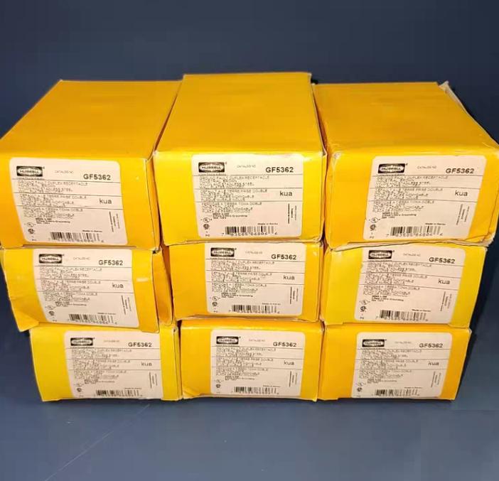 Hubbell GF5362 GFSG5362 Circuit Guard®GFCl Receptacle Specification Grade 20A Feed-Thru Class A Trip Level 2 Pole 3 Wire Grounding20A 120V AC 60Hz NEMA 5-20R Brown Plastic Stainless Steel Wallplates and Wire Nuts Included 9