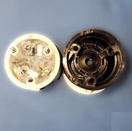 Hubbell HBL2321S 6 Brand Hubbell Wiring Device-KellemsCatalog ID HBL2321SLocking Devices Twist-Lock® Industrial Safety-Shroud® Male Plug 20A 250V 2-Pole 3-Wire Grounding NEMA L6-20P Screw Terminal Black and White nylon body White PBT Shroud