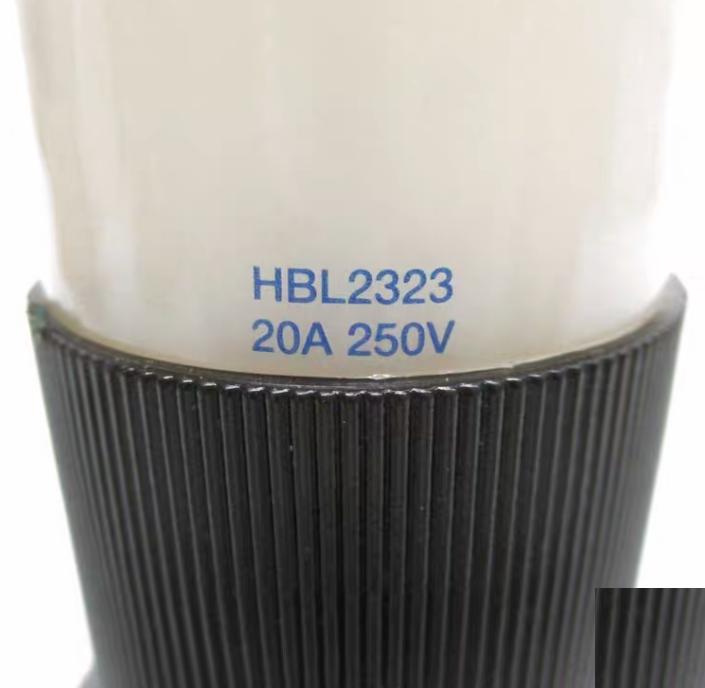 Hubbell HBL2323 L6-20R Locking Connector L6-20R 20 A 250V AC 2 Poles Black White Screw Terminals L6-20 40