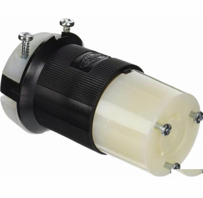 Hubbell HBL2323 L6-20R Locking Connector L6-20R 20 A 250V AC 2 Poles Black White Screw Terminals L6-20 40
