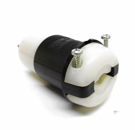 Hubbell HBL2323 L6-20R Locking Connector L6-20R 20 A 250V AC 2 Poles Black White Screw Terminals L6-20 40