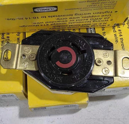 Hubbell HBL2340 8 12 Locking Receptacle L8-20R 20 A 480V AC Black 2 Poles Screw Terminals
