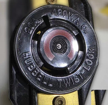 Hubbell HBL2340 8 12 Locking Receptacle L8-20R 20 A 480V AC Black 2 Poles Screw Terminals